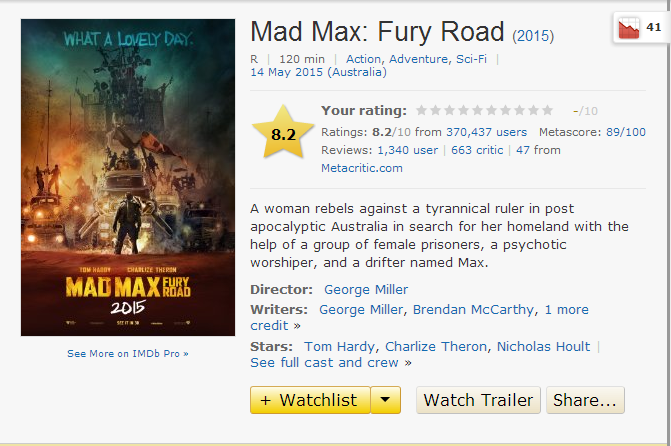 فيلم الاكشن والمغامرة الرهيب Mad Max Fury Road 2015 720p BluRay مترجم بنسخة البلوري 29-01-10