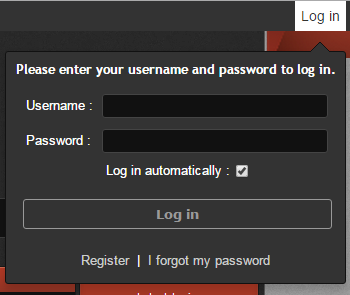 Add a quick login form to the toolbar Dark11
