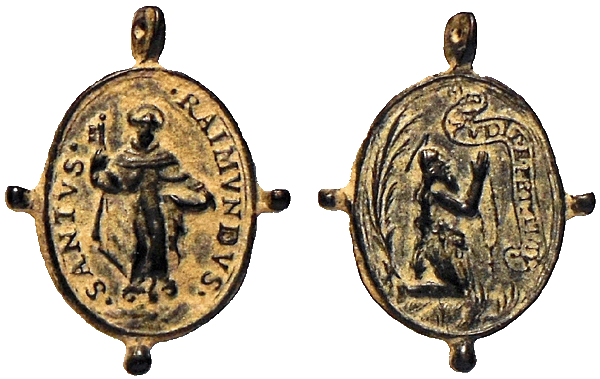 Medalla de San Raimundo de Peñafort / San Onofre - s. XVII (R.M. SXVII-O206) Raimun10