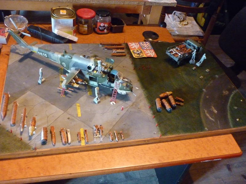 Meeting Tiger meet hélicoptère ; MIL MI 24 HIND E Trumpeter 1/35 et GAZ 66 Eastern Express -1/35 P1020823