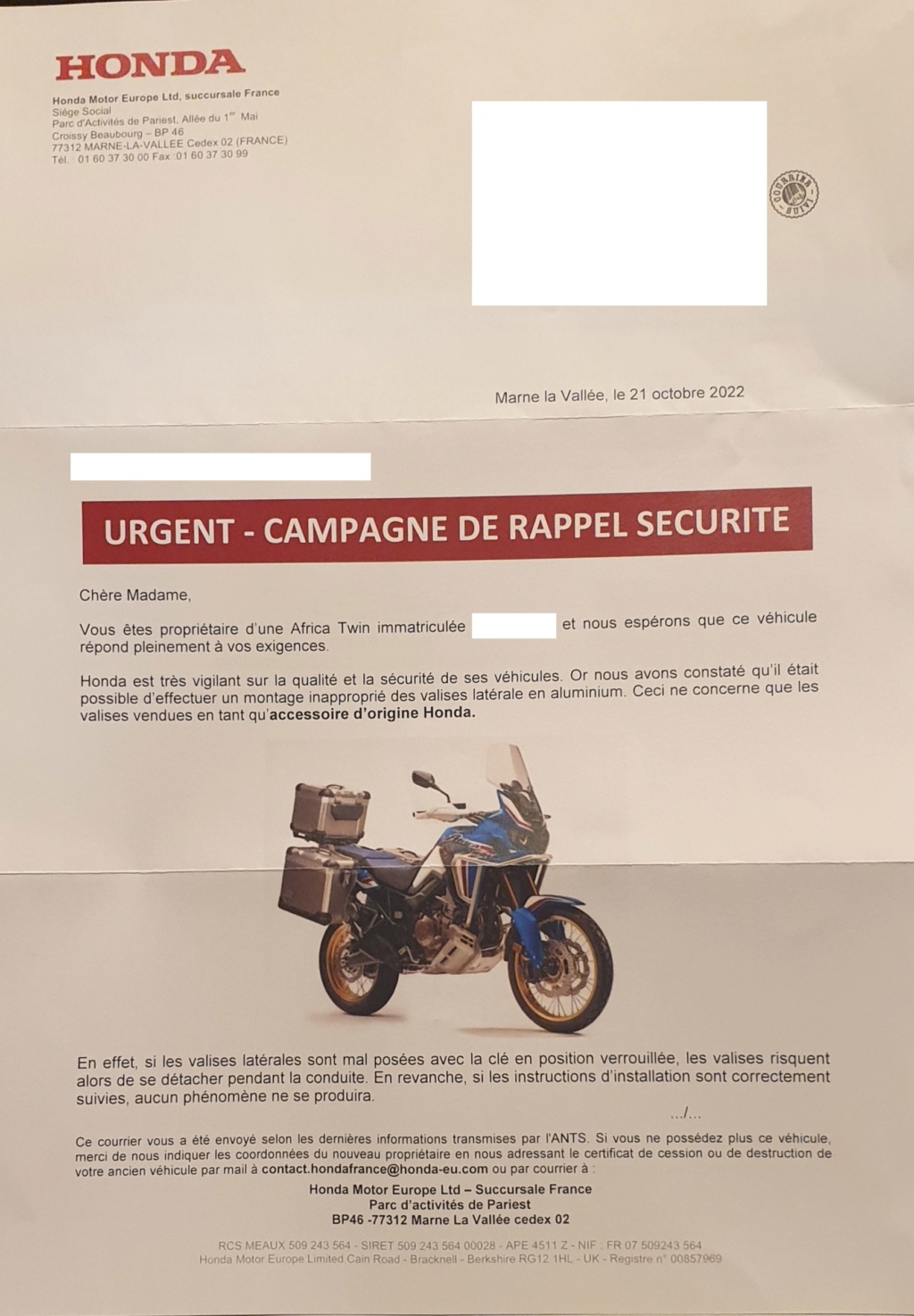 RAPPEL HONDA 20221015