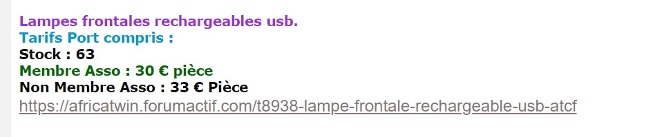 Lampe frontale rechargeable USB   ATCF 2022_159