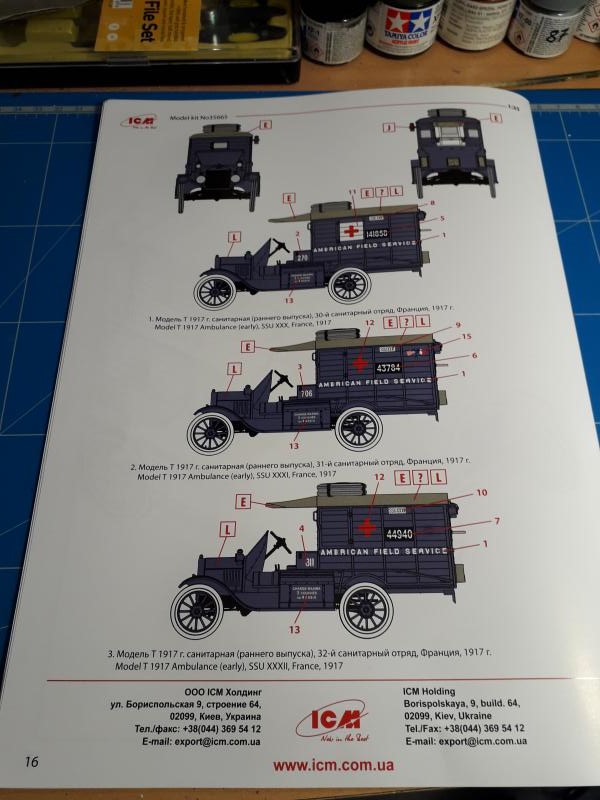 Fil rouge 2019 : Model T ambulance 1917 1/35 de chez ICM *** Terminé en pg 3 918