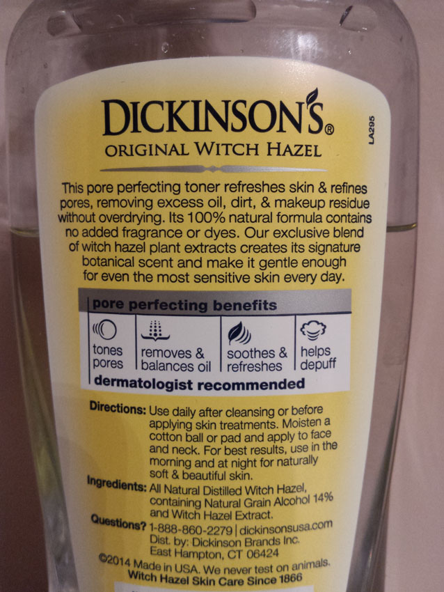 Revue après-rasage Dickinson Witch hazel 314