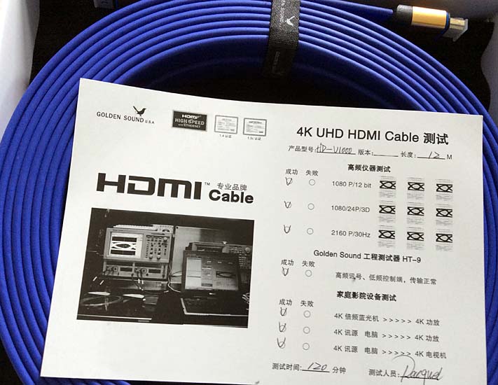 Golden Sound USA 4K HDMI Cable, Lifetime Warranty. 1-1 Exchange Gs_hdm12