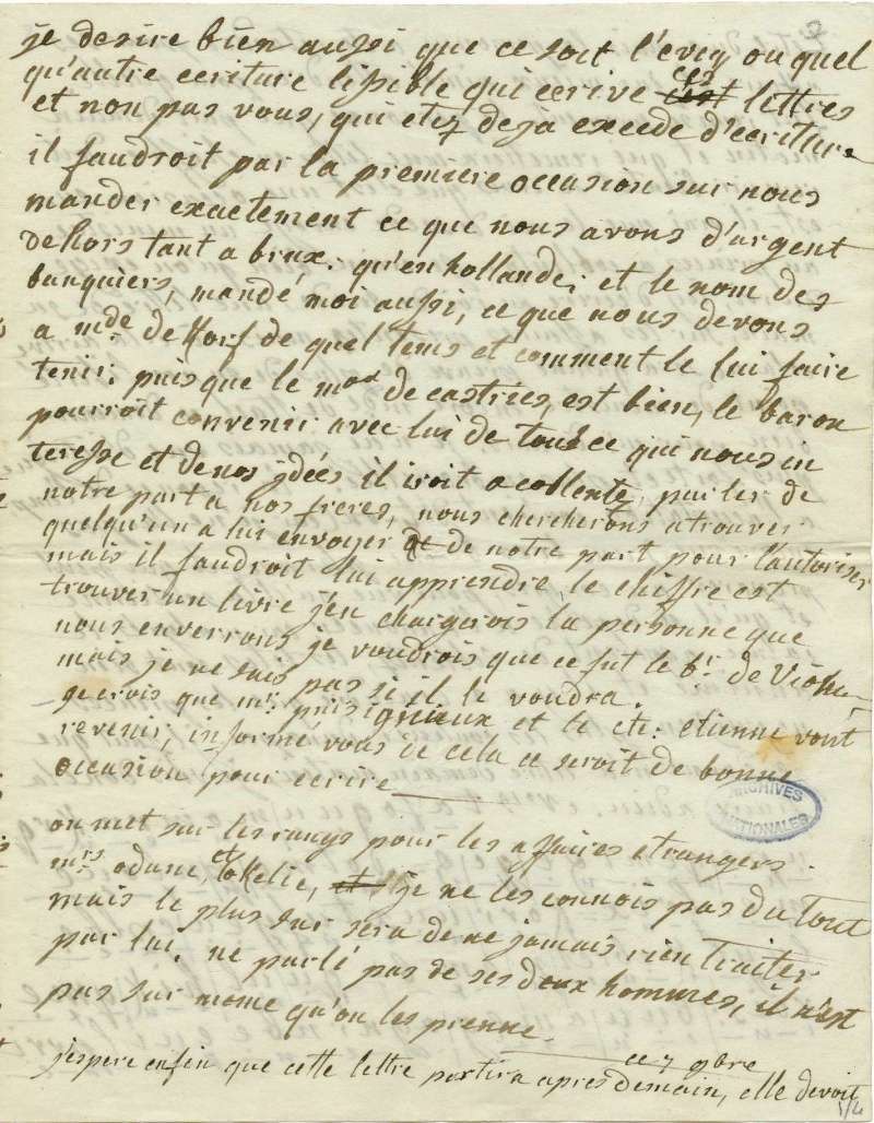 lettres - Lettres autographes de Marie-Antoinette à Fersen conservées aux A.N Lette_17