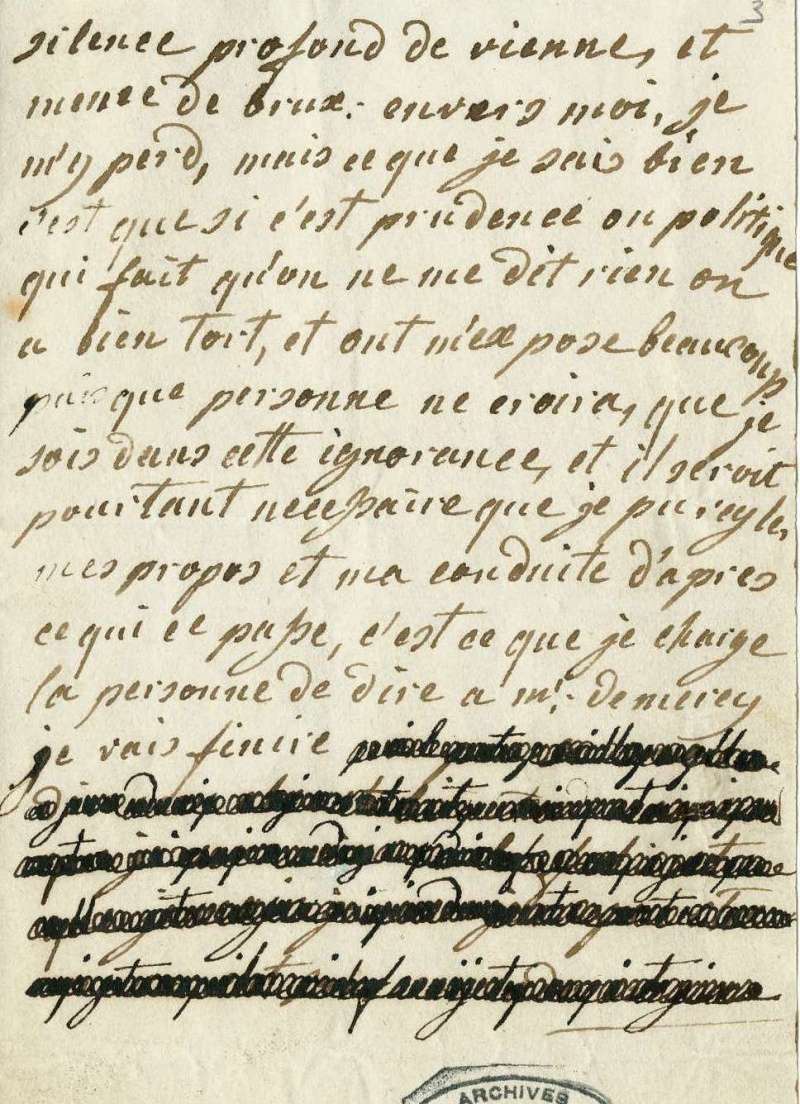 lettres - Lettres autographes de Marie-Antoinette à Fersen conservées aux A.N Lettre33