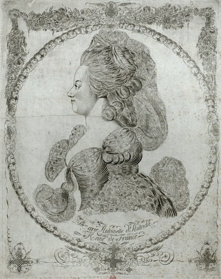 Les Bernard : portraits calligraphiques, dit au trait de plume, de Marie-Antoinette et Louis XVI Marie_25
