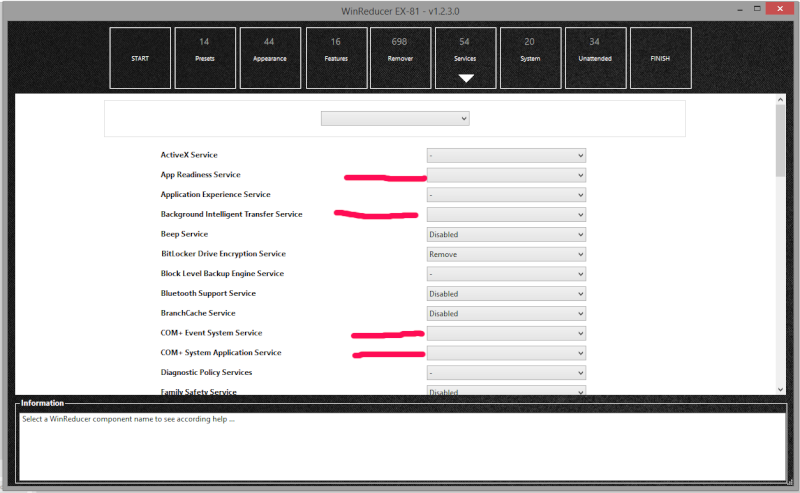 [SOLVED] WinReducer 1.18 Updates and removal not applied, settings not stored Servic10