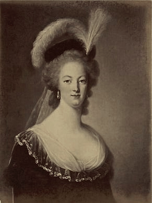 Marie-Antoinette en robe rouge sans ses enfants Zmarie11