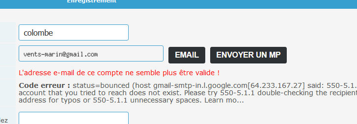 L'adresse e-mail de votre compte ne semble plus être valide Image608