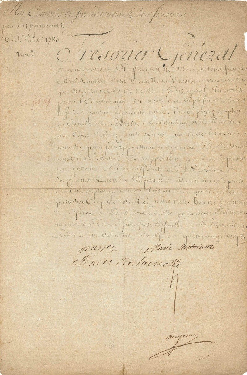 documents signés par la Reine Marie-Antoinette 14466210