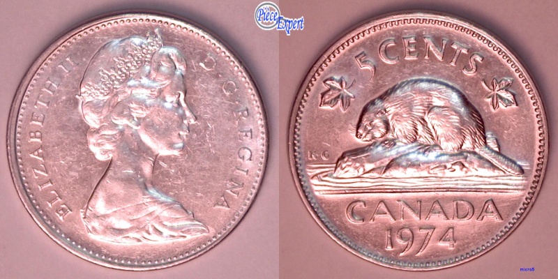 1974 - Coin Décalé de la Légende  (Leg. Die Shift) 5_cent48