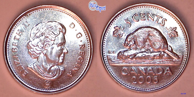 2006 - Coins Entrechoqués sous Bouche du Castor (Die clash) 5_cent65