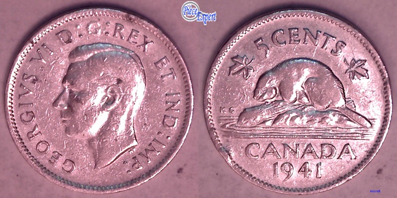 1941 - Coin obturé sur G de D G REX 5_cent76