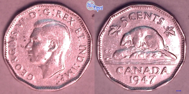 1947 - "4" Partiellement Obstrué (Filled "4") & Coins Entrechoqués Avers & Revers (Die Clash) 5_cent81