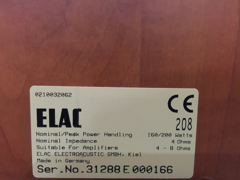 German Made Elac 208 Floor Stand Speaker Image311