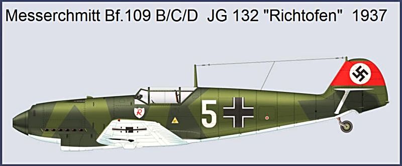 Fil rouge 2024 - 1/48 - Messerschmitt BF 109D  JG 132 "Richtoffen" 1937 - Academy Bf109d25
