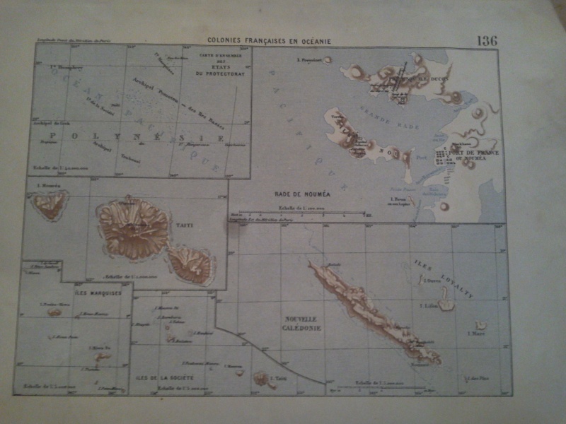 La colonisation française en Océanie : carte en couleur - fin XIXème siècle Photo141