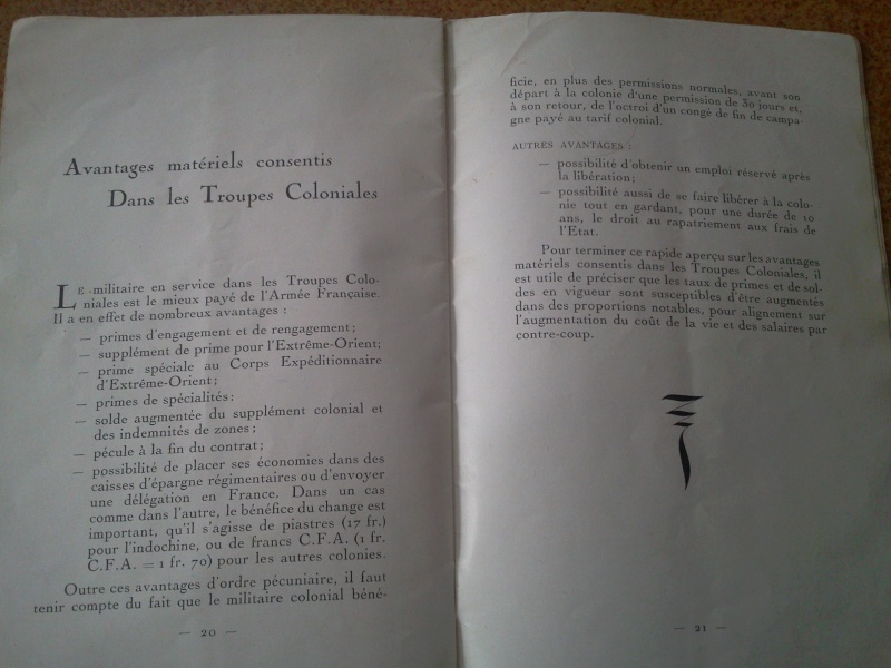 Brochure de recrutement dans les troupes coloniales - post ww2 Photo165