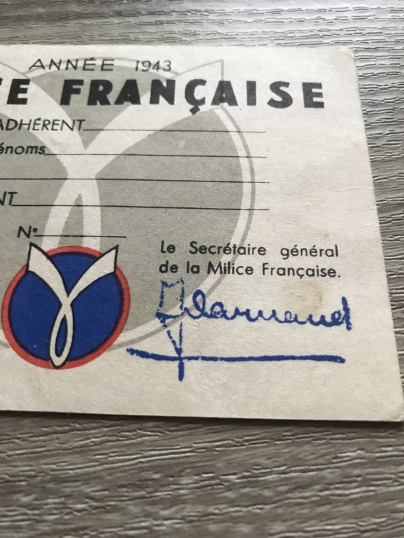 Carte de la Milice Française 1943 - VIERGE 06074210