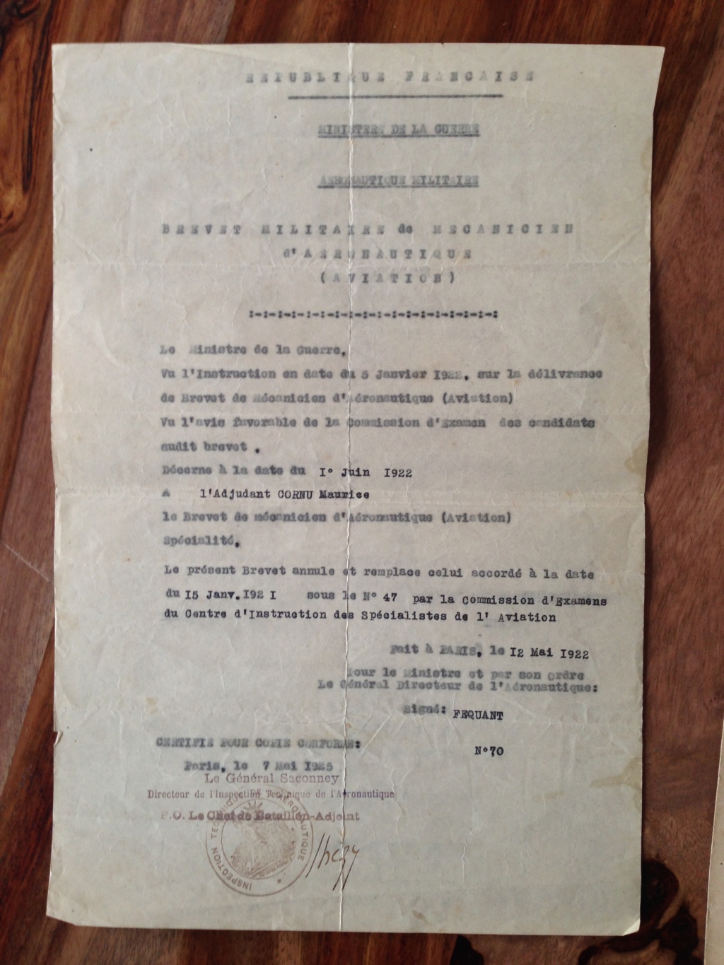 Grouping photos + brevets de mécanicien d'aéronautique (aviation) 1921-22 ! Img_6311