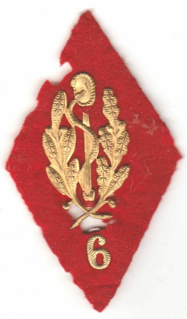 Paire de caducées métalliques anciens pour pattes de col SSA ? Ssa10