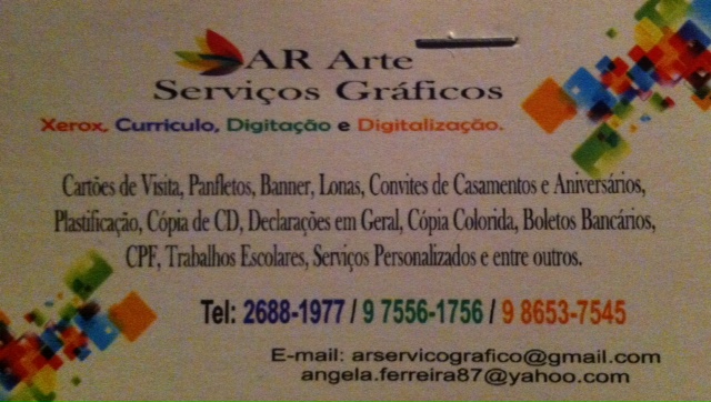 AR ARTE - Serviços Gráficos - 2688-1977 ou 97556-1756  - Angela Image211