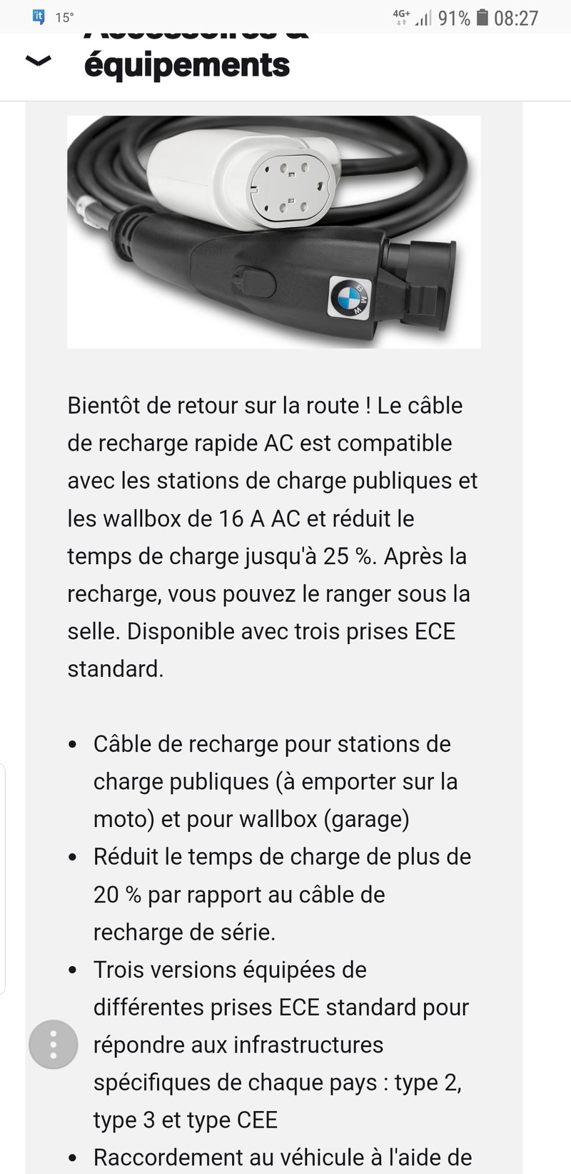 Nouveau Cable de recharge ... Max 10A 20180411