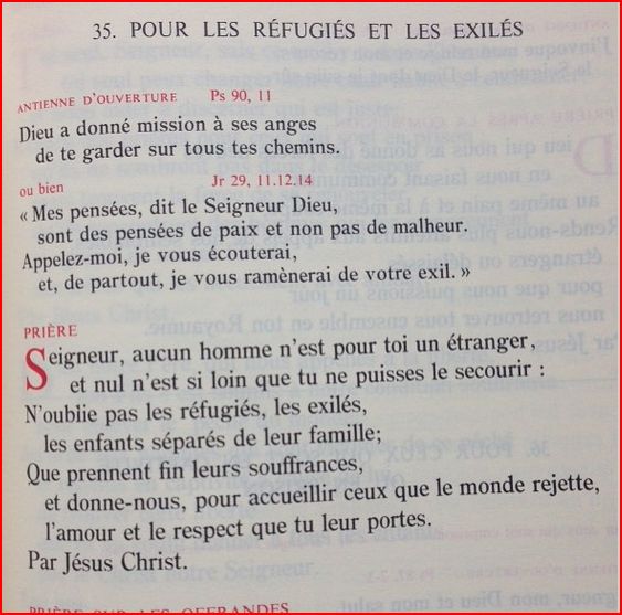 Pour les réfugiés et les exilés (Une prière catholique publiée sur Facebook, par un pasteur protestant) Priyre10