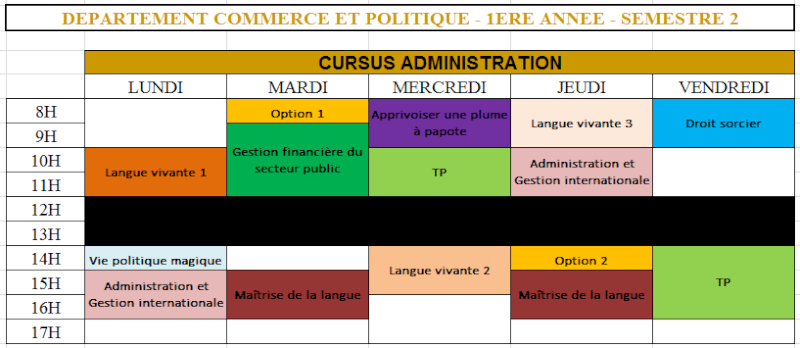 Emplois du temps du Département Commerce & Politique Sans_t38