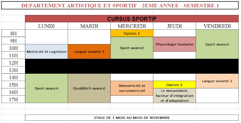 Emplois du temps du Département Artistique & Sportif Sans_t75