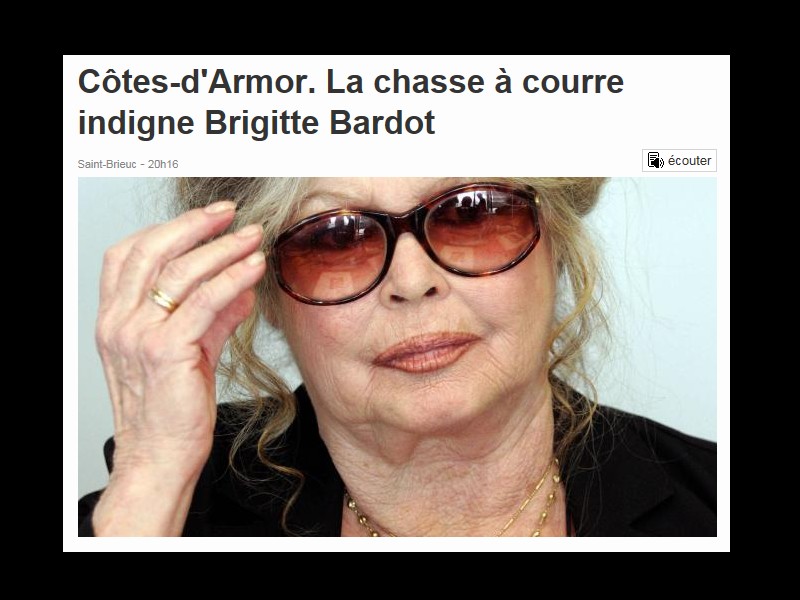 Côtes-d'Armor. La chasse à courre indigne Brigitte Bardot  Sans_350