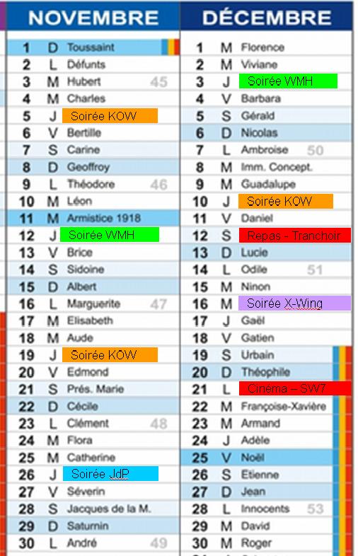 Planning des soirées jusqu'à la fin de 2015 Planni10