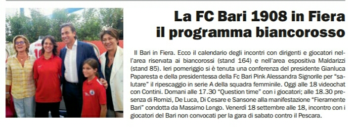 16/09/15 - Epolis - La FC Bari 1908 in Fiera,  il programma biancorosso  Img_2023