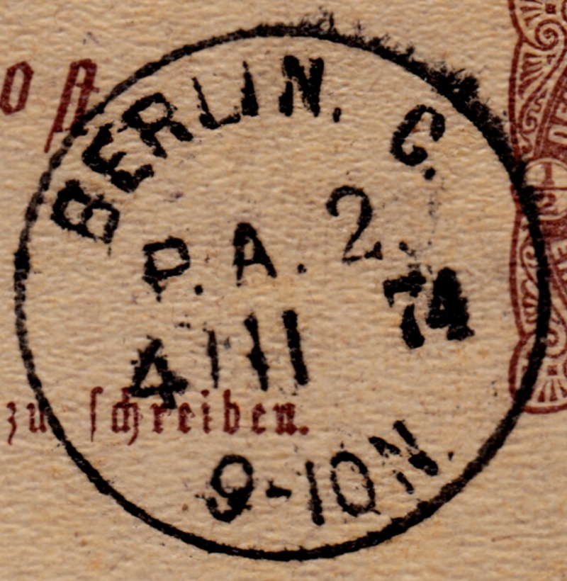 Stempel der Berliner PA/PE zur Brustschild-Zeit Pa2-0410