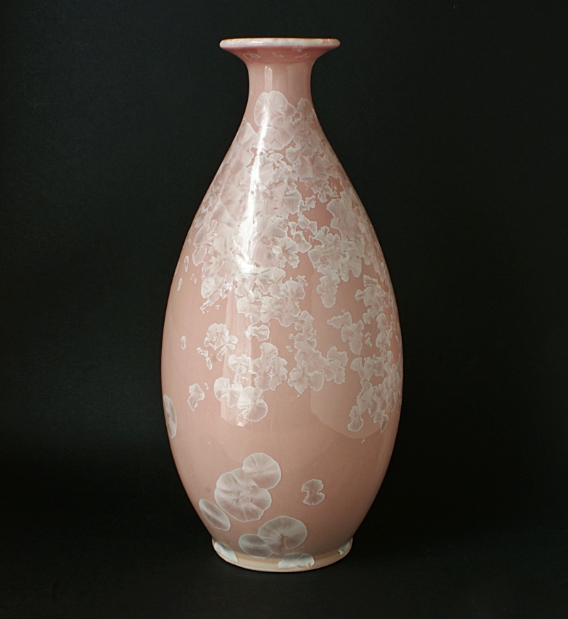 Chinese - faux-Da Qing Qianlong Nian Zhi - 20thC Crystalline Pottery Vase. Dsc01510