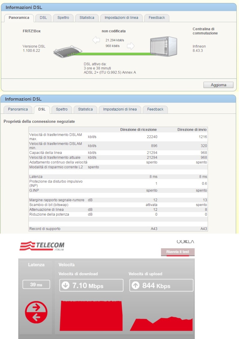 differenza test velocità adsl - 3390 Adsl12