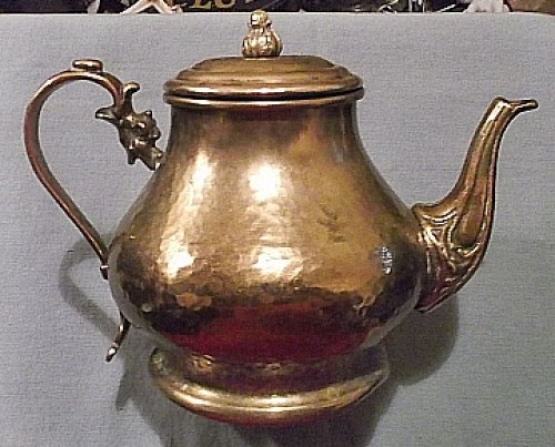hammered metal teapot Water111