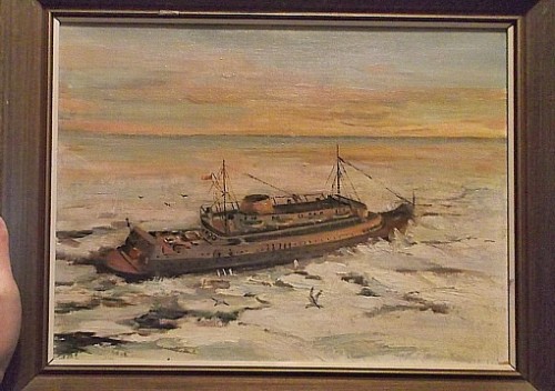 maritime steamer painting Water120