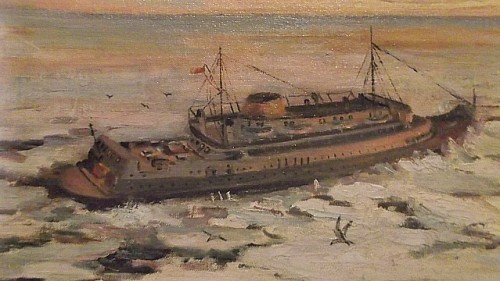 maritime steamer painting Water121