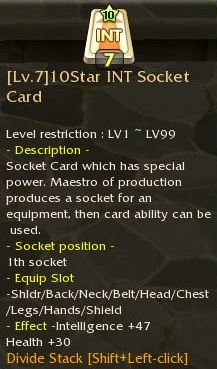 List of all Socket Cards 10star11