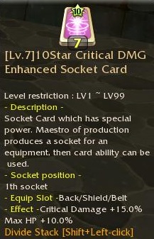 List of all Socket Cards 10star30