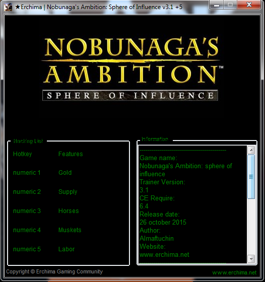 [TRAINER] Nobunaga's Ambition Sphere of Influence v3.1 +5 Nobuna10