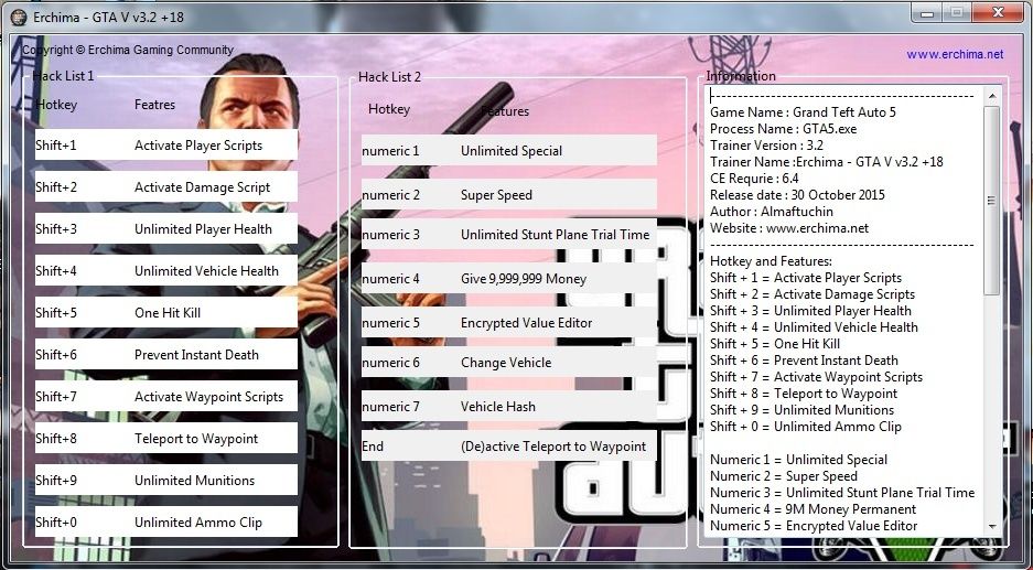 [TRAINER] GTA 5 Multi Hack v3.2 +18 Traine10