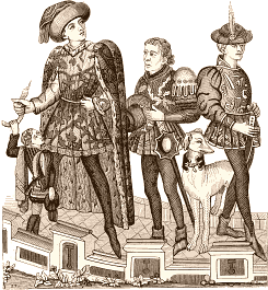 Costumes des hommes au XVe siècle, sous le règne de Charles VII Tapiss11