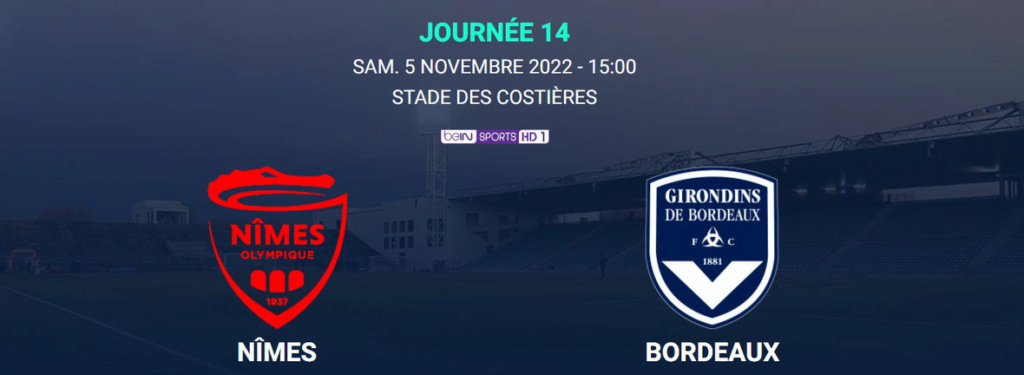 14e journée de Ligue 2 BKT : Nîmes Olympique - Girondin de Bordeaux  E7943710