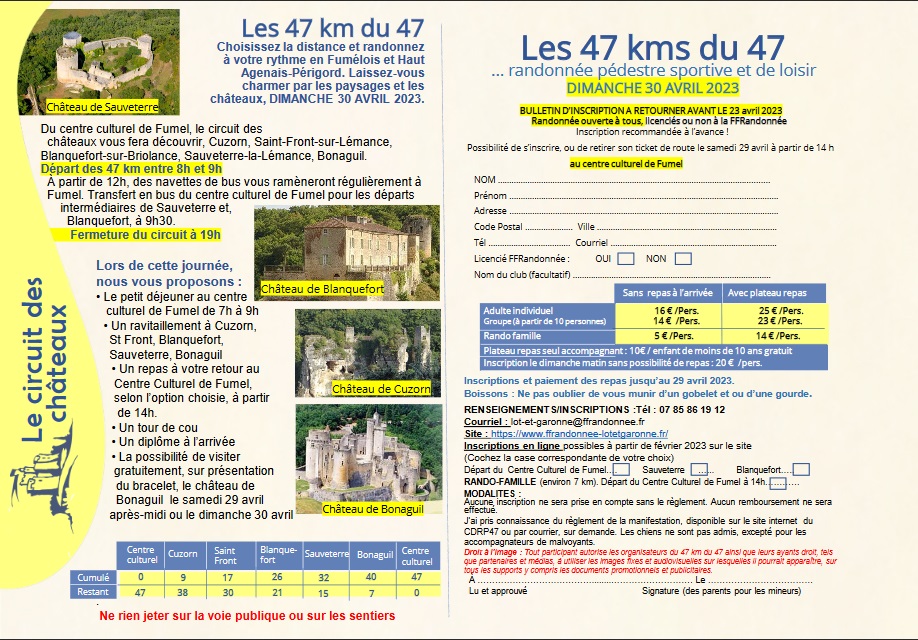 Les 47 Km du 47 - Fumel (47) - Dim 30 Avril 2023 A70