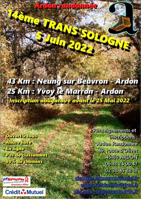 14ème Trans' Sologne - Ardon (45) - 43 Km - Dim 5 Juin 2022  Bullet10