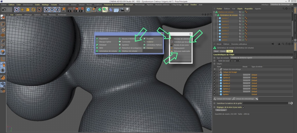  [ CINEMA4D ] Créez un Virus (Générateur de Volume / Mailleur de Volume + Extrusion Matricielle) C4D r20 Syndro10